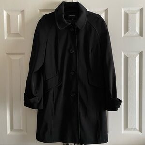 VINTAGE LONDON FOG CLASSIC BLACK SHORT TRENCH CAR COAT CAREER XL